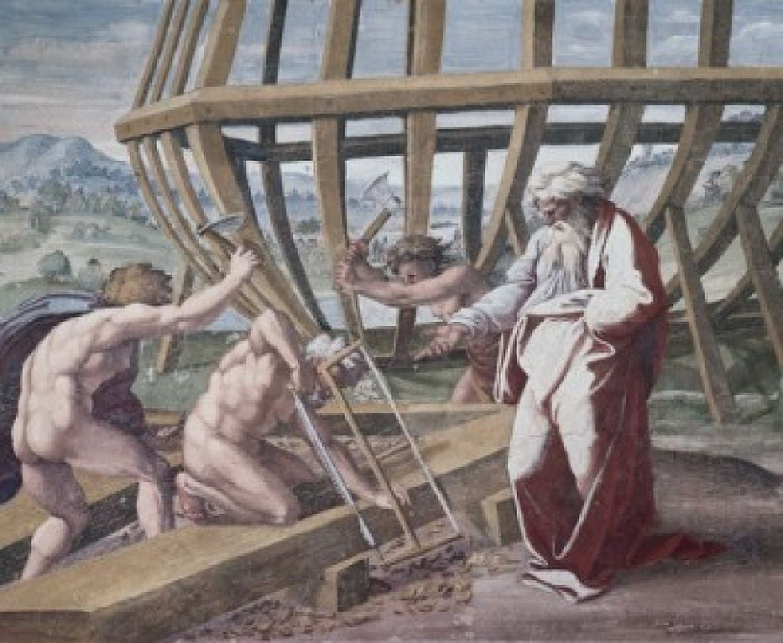 Noah Building The Ark Raphael (1483-1520 Italian) Fresco St Peters Basilica Vatican City Canvas Art - Raphael (24 x 36)
