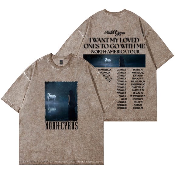 Noah Cyrus I Want My Loved Ones To Go With Me Tour Wash T-Shirts Women Men Cotton Short Sleeve Tee