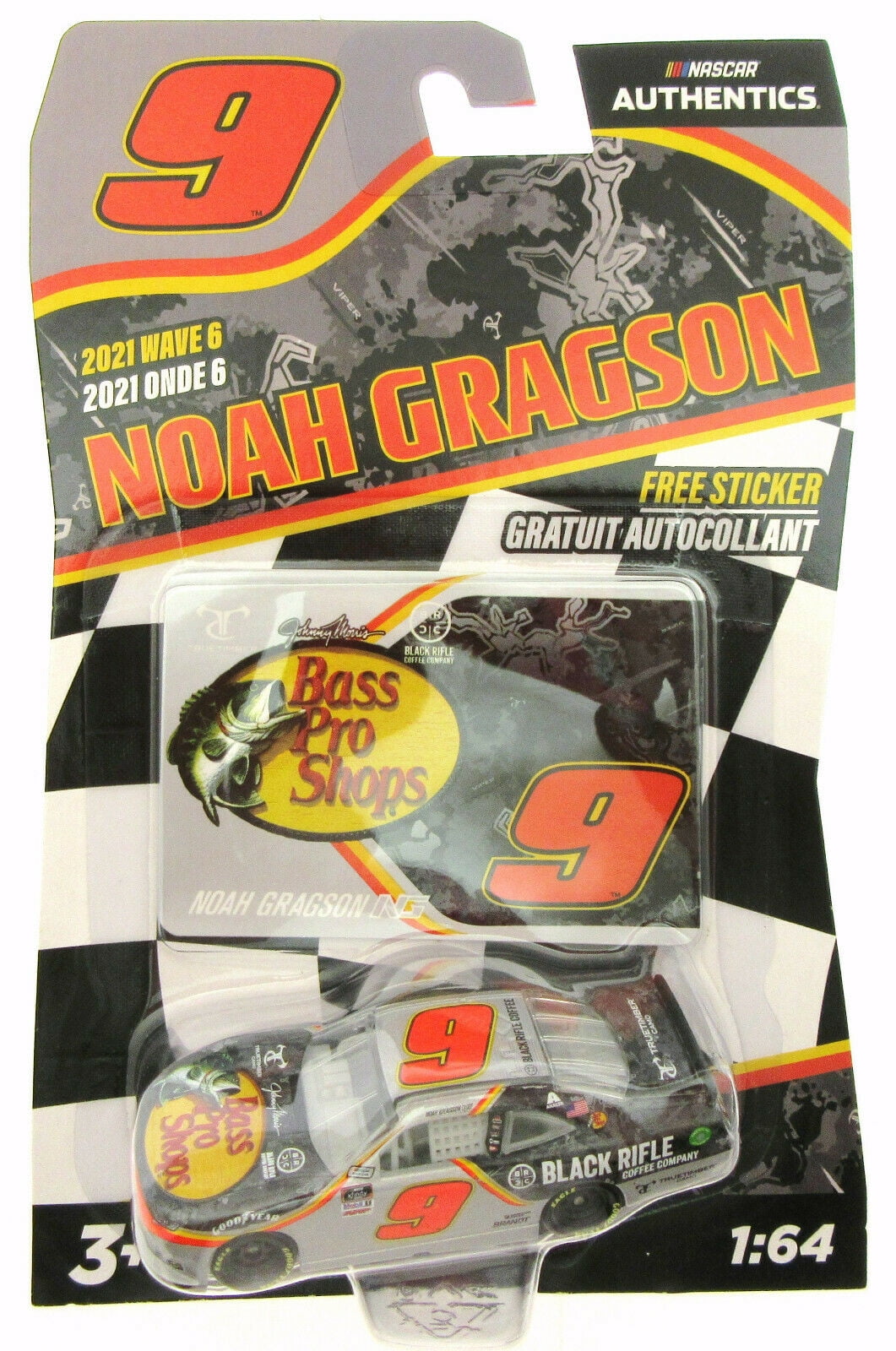 Noah Gragson ~ Bass Pro Shops Car ~ NASCAR Authentics ~ Die Cast 1:64 Scale