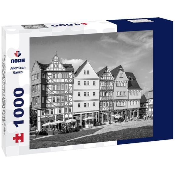 Noah Jigsaw Puzzle The 450 foot Pleasant Valley Creek Bridge, a cantilever truss bridge built in 1934, spans a ravine along the path of Old US 91 in black white 1000 pieces