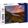 thumbnail image 1 of A fiery sunrise over Lake Cloud, Porcupine Mountains Sate Park. Michigan's top peninsula 1000pc Puzzle, 1 of 2