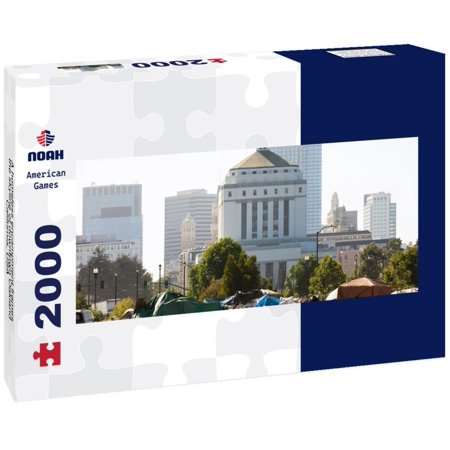 Noah Jigsaw Puzzle A homeless encampment frames the skyline of downtown Oakland, California, USA panorama 2000 pieces