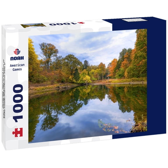 Noah Jigsaw Puzzle A lake surrounding green trees at sunrise in Beckley Brook Park in Louisville, Kentucky 1000 Pieces