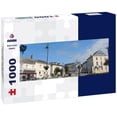 thumbnail image 1 of A view of Liskeard town square in Cornwall, with the celtic cross and monument 1000pc Panoramic Puzzle, 1 of 2