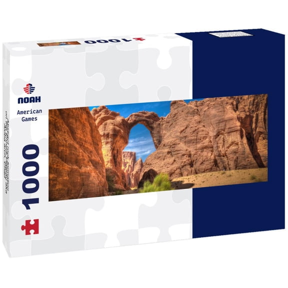 Abstract rock formation on the Ennedi Plateau aka Aloba arch, Chad 1000pc Panoramic Puzzle