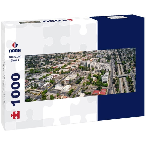 Aerial View of Downtown Visalia, California in Spring 1000pc Panoramic Puzzle