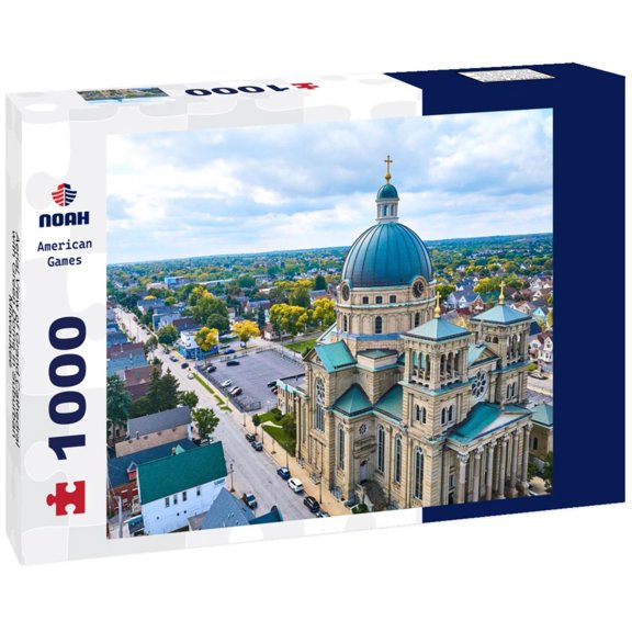 Noah Jigsaw Puzzle Aerial View of Grand Cathedral with Green Dome in Suburban Milwaukee 1000 pieces