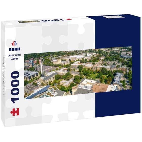 Aerial View of a University in Manhattan, Kansas 1000pc Panoramic Puzzle