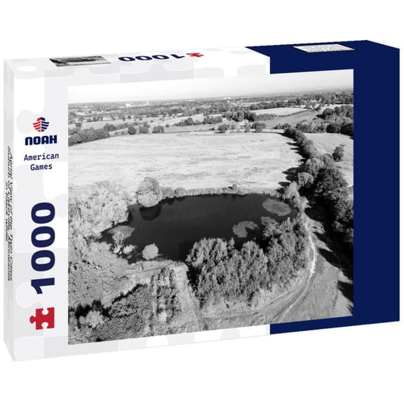 Noah Jigsaw Puzzle Aerial View of the Twin Cities Suburb of Lakeville, Minnesota in black white 1000 pieces