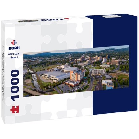 Aerial perspective of the sleepy little big town city center of Huntsville Alabama deep south USA 1000pc Panoramic Puzzle