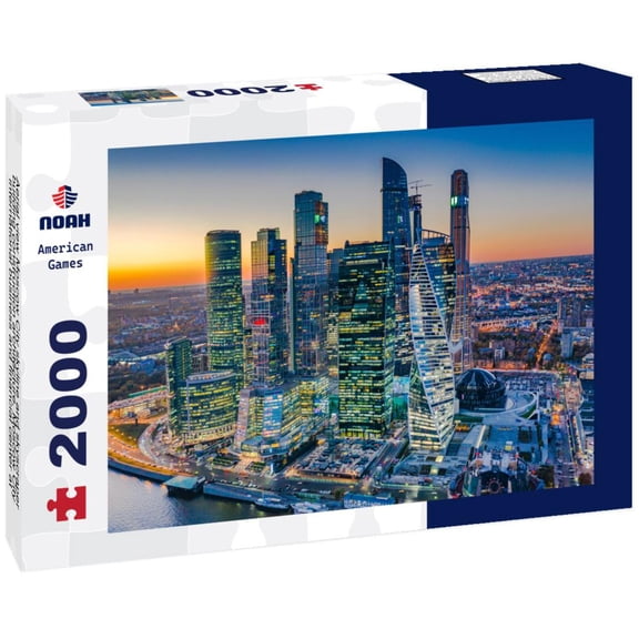 Noah Jigsaw Puzzle Aerial view Moscow City skyline and skyscraper building construction architecture, Russia 2000 pieces