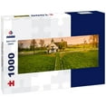 thumbnail image 1 of Aerial view of stables and fences on a horse farm in Lexington, Kentucky 1000pc Panoramic Puzzle, 1 of 2