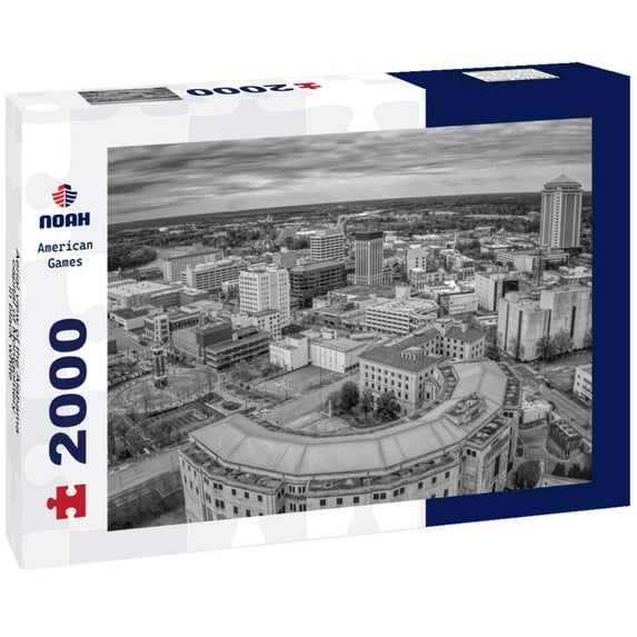 Noah Jigsaw Puzzle Aerial view of the Alabama capital of Montgomery in black white 2000 pieces