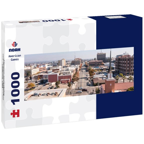 Afternoon aerial skyline view of downtown Bakersfield, California, USA 1000pc Panoramic Puzzle