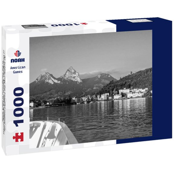 Noah Jigsaw Puzzle Air bubble over the beautiful magical city of Guanajuato, Mexico, with a special sunset in the background in black white 1000 pieces