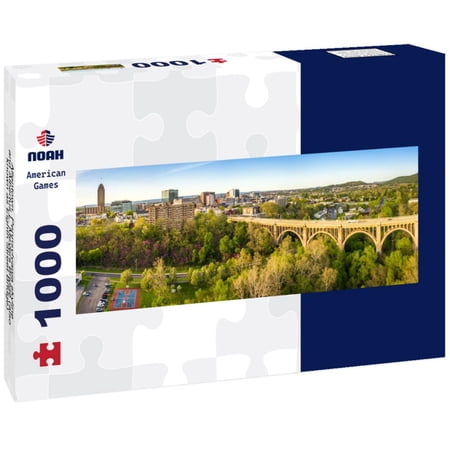 Allentown, Pennsylvania skyline and Albertus L. Meyers Bridge (also known as Eighth Street Bridge) on a sunny afternoon 1000pc Panoramic Puzzle
