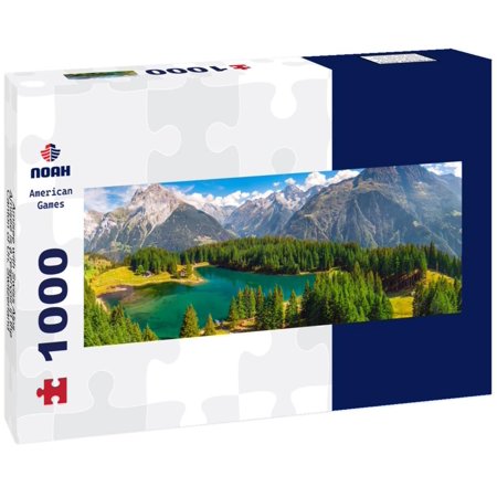 Arnisee with Swiss Alps. Arnisee is a reservoir in the Canton of Uri, Switzerland 1000pc Panoramic Puzzle