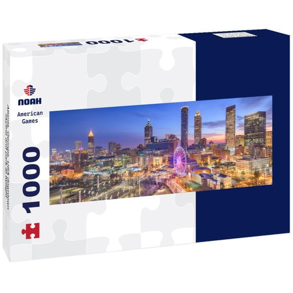 Atlanta, Georgia, USA downtown skyline and park at twilight 1000pc Panoramic Puzzle