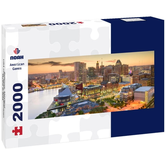 Noah Jigsaw Puzzle Baltimore, Maryland, USA inner harbor and downtown skyline at dusk panorama 2000 pieces