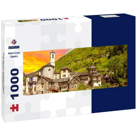 Beautiful Lavertezzo Village in Tessin, Switzerland 1000pc Panoramic Puzzle
