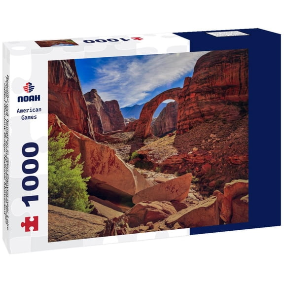 Noah Jigsaw Puzzle Beautiful rock formation in Glen Canyon near Lake Powell, Utah. Rocks formed unbelievable bridge called Rainbow Bridge National Monument 1000 pieces