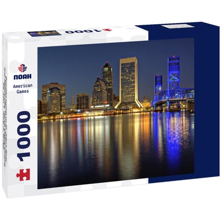 Noah Jigsaw Puzzle Beautiful sunset on St. John's River and Jacksonville, Florida skyline showing the John T. Alsop Jr. Bridge 1000 pieces
