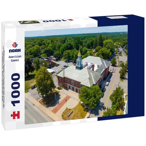 Noah Jigsaw Puzzle Billerica Public Library aerial view at 15 Concord Road in historic town center of Billerica, Massachusetts MA 1000 pieces