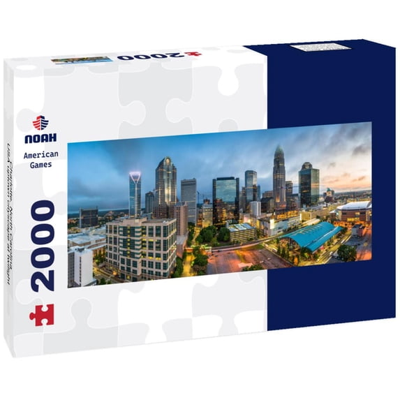 Noah Jigsaw Puzzle Charlotte, North Carolina, USA uptown cityscape at twilight panorama 2000 pieces