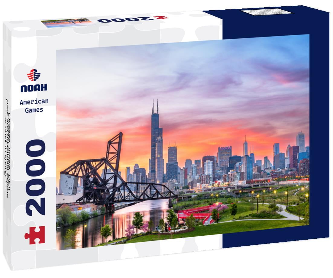 Noah Jigsaw Puzzle Chicago, Illinois, USA park and downtown skyline at