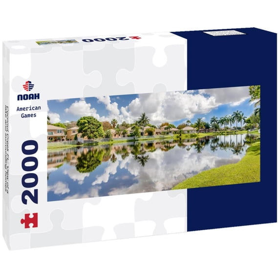 Noah Jigsaw Puzzle Coconut Creek FL: View of a lake and surrounding homes panorama 2000 pieces