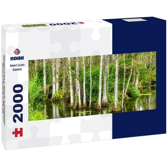 Noah Jigsaw Puzzle Cypress trees in swamp in Sweetwater Slough on Loop Road in Big Cypress National Preserve in Florida panorama 2000 pieces