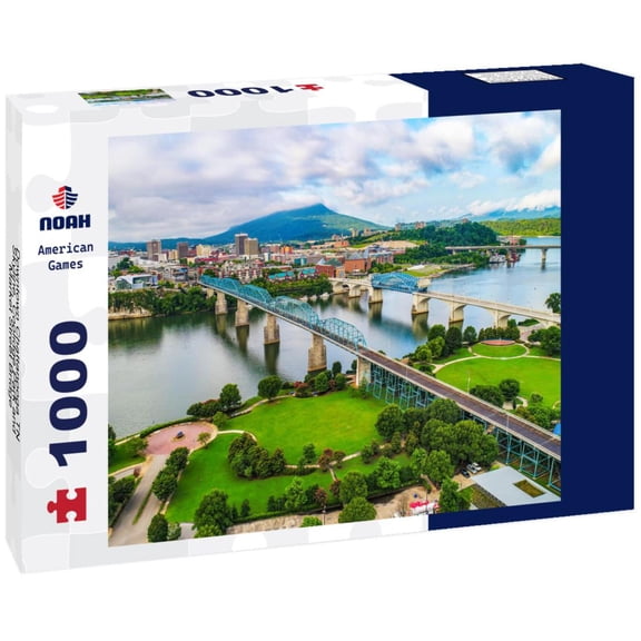 Noah Jigsaw Puzzle Downtown Chattanooga TN Skyline, Coolidge Park and Market Street Bridge 1000 pieces