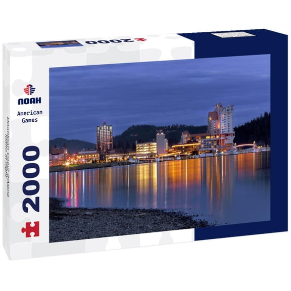 Noah Jigsaw Puzzle Downtown Coeur d'Alene, Idaho at night 2000 pieces