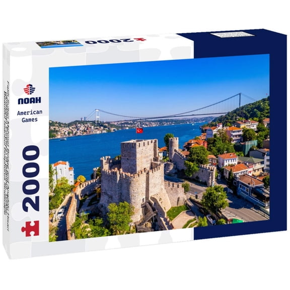 Fatih Sultan Mehmet Bridge and Anadolu Hisari (Anatolian Fortress) in Istanbul, Turkey. Beautiful Istanbul bosphorus landscape 2000pc Puzzle