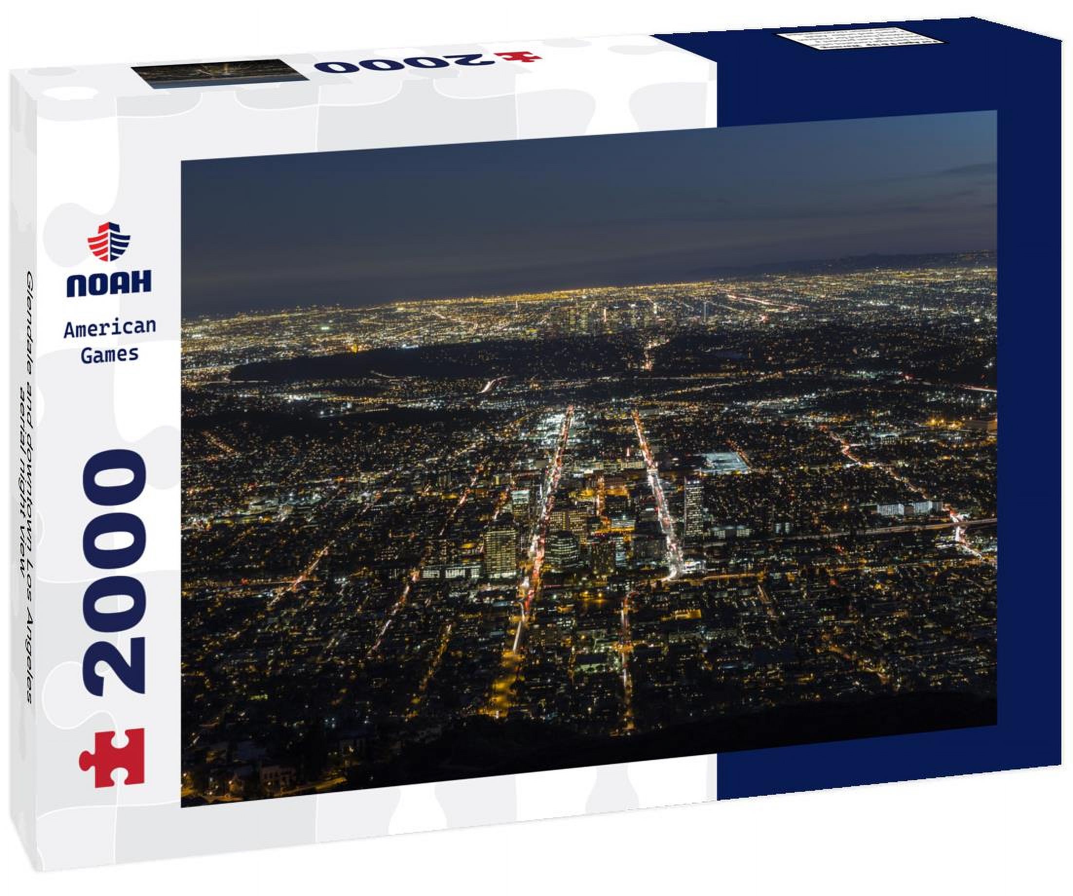 Noah Jigsaw Puzzle Glendale and downtown Los Angeles aerial night view 2000 pieces