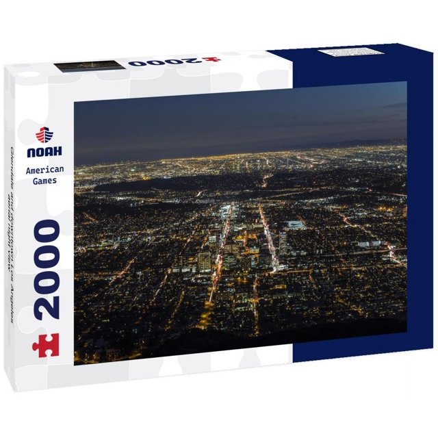 Noah Jigsaw Puzzle Glendale and downtown Los Angeles aerial night view