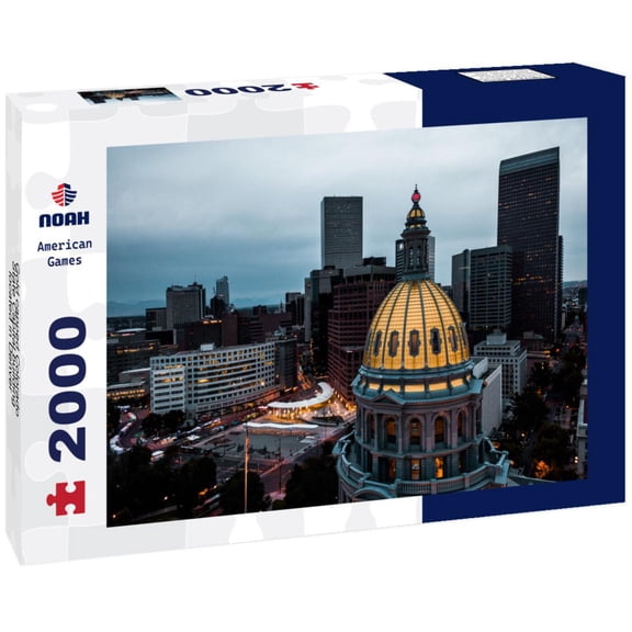 Noah Jigsaw Puzzle Gold capped Colorado State Capital building located in Denver 2000 pieces