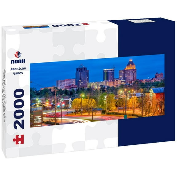 Noah Jigsaw Puzzle Greensboro, North Carolina, USA downtown skyline and highways panorama 2000 pieces