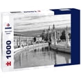 thumbnail image 1 of Noah Jigsaw Puzzle Greensboro, North Carolina, USA downtown skyline in black white 1000 pieces, 1 of 2