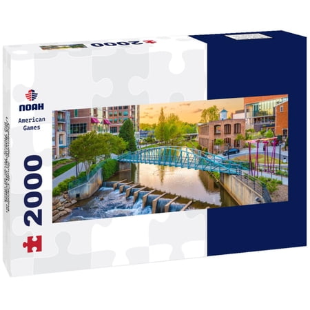 Noah Jigsaw Puzzle Greenville, South Carolina, USA downtown cityscape on the Reedy River at dusk panorama 2000 pieces