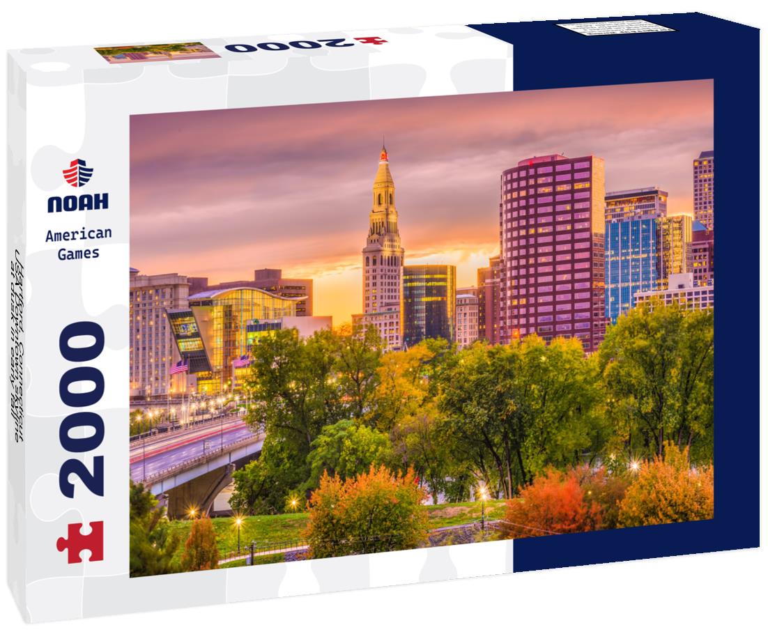 Noah Jigsaw Puzzle Hartford, Connecticut, USA Downtown skyline at dusk