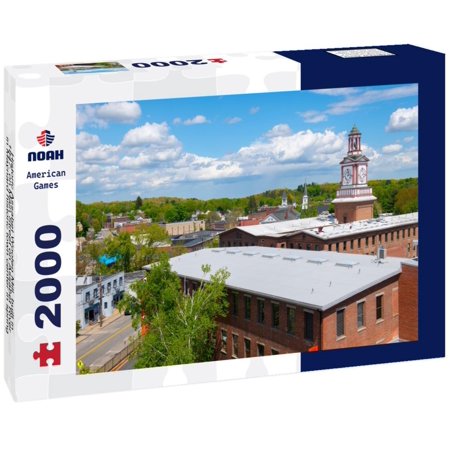 Noah Jigsaw Puzzle Historic Assabet Woolen Mill, built in 1847, on Main Street on Assabet River in Maynard historic town center in spring, Maynard, Massachusetts, USA 2000 pieces