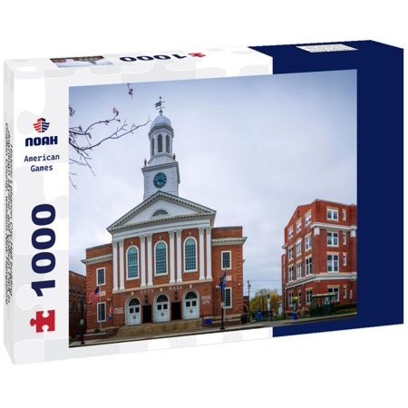 Noah Jigsaw Puzzle Historic Lebanon City Hall building, downtown skyline, and Colburn Park in Grafton County, western New Hampshire 1000 pieces