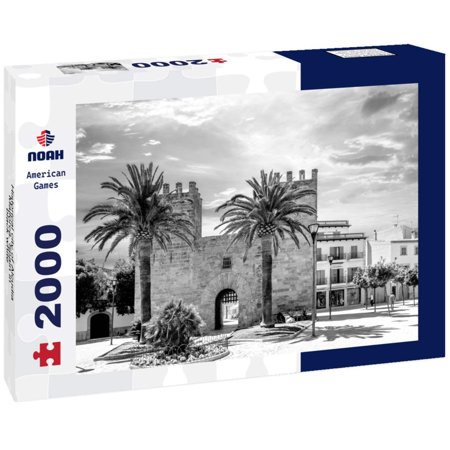 Noah Jigsaw Puzzle Historical city of Alcudia, Mallorca, Spain in black white 2000 pieces