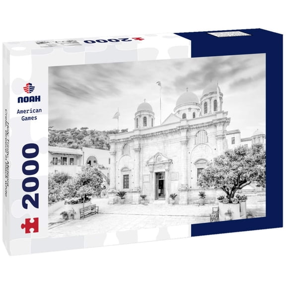 Noah Jigsaw Puzzle Holy Trinity, Meteora, Crete, Greece in black white 2000 pieces