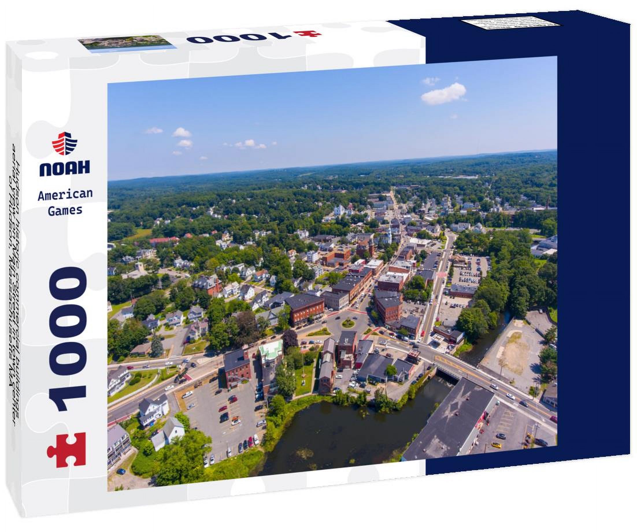 Noah Jigsaw Puzzle Hudson historic commercial buildings aerial view on Main Street in town