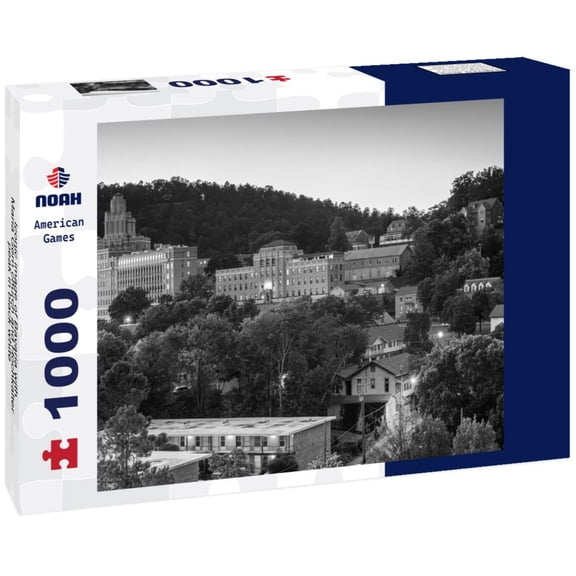 Noah Jigsaw Puzzle Iconic image of Bavaria with Maria Gern church and Hochkalter peak in black white 1000 pieces