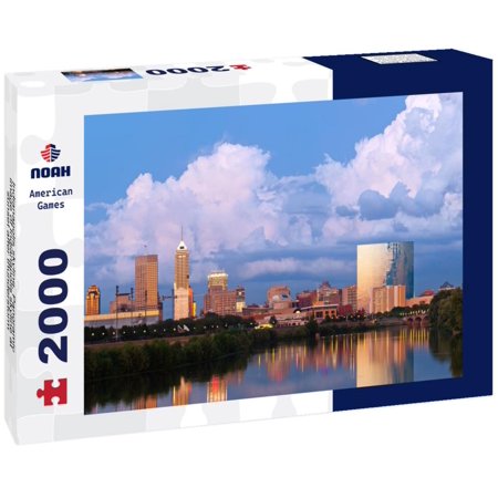Noah Jigsaw Puzzle Indianapolis skyline. Panoramic image of Indianapolis skyline at sunset after thunderstorm 2000 pieces