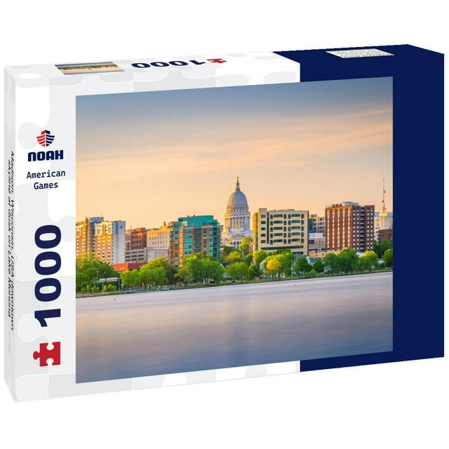 Noah Jigsaw Puzzle Madison, Wisconsin, USA downtown skyline at dusk on