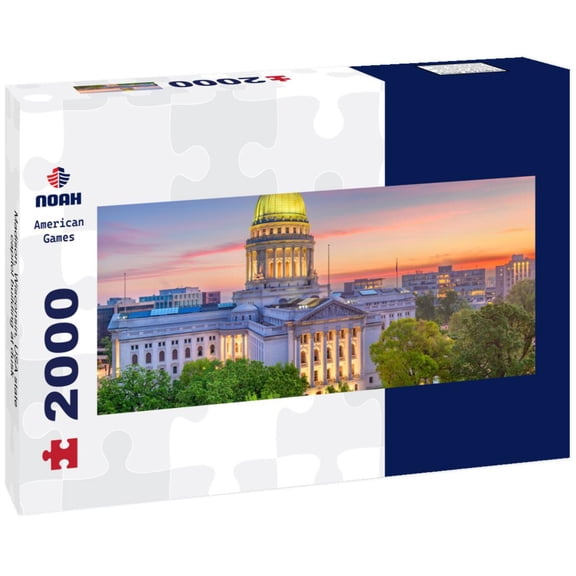 Noah Jigsaw Puzzle Madison, Wisconsin, USA state capitol building at dusk panorama 2000 pieces